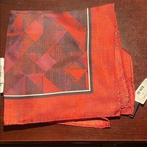 100% Silk Jo’s A Bank Geometric Red and Purple Scarf
